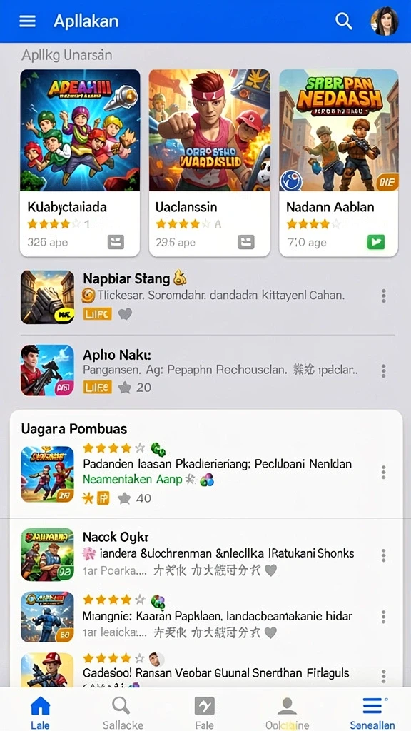 Tampilan awal permainan dengan karakter menarik.