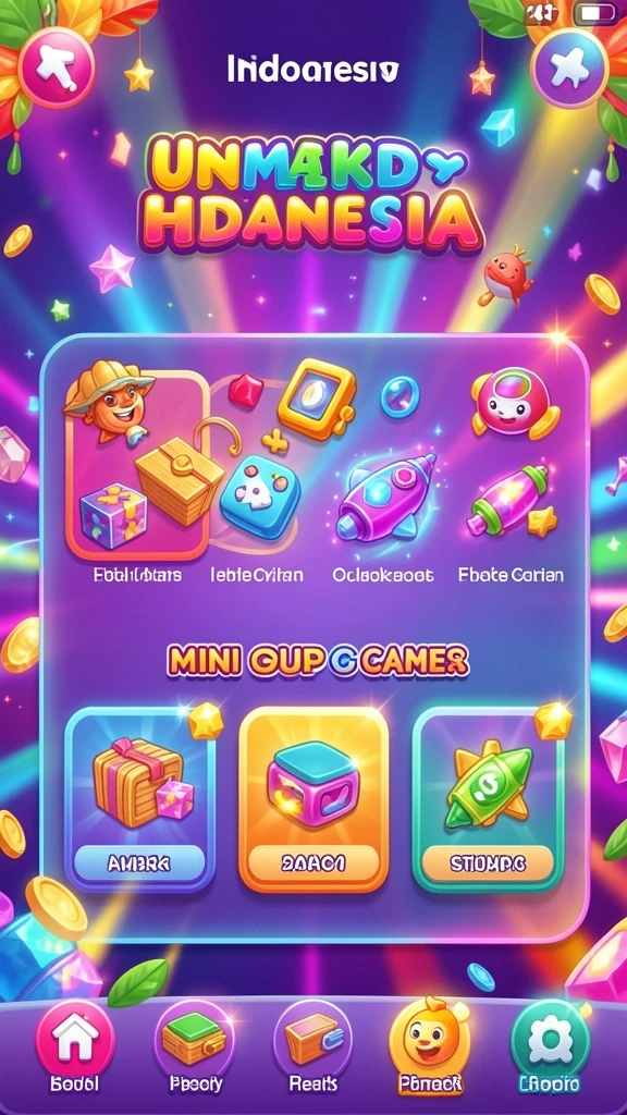 Tampilan mesin slot yang berwarna-warni dan menarik.